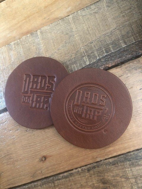 Custom Leather Logo Coasters (set of 2)